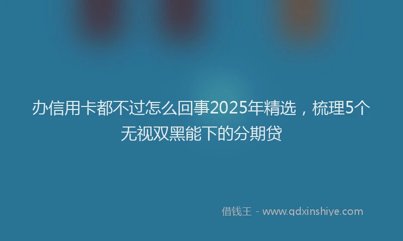 办信用卡都不过怎么回事2025年精选，梳理5个无视双黑能下的分期贷