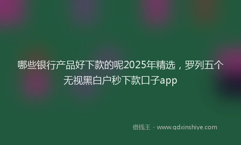 哪些银行产品好下款的呢2025年精选，罗列五个无视黑白户秒下款口子app