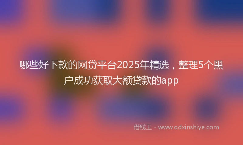 哪些好下款的网贷平台2025年精选，整理5个黑户成功获取大额贷款的app