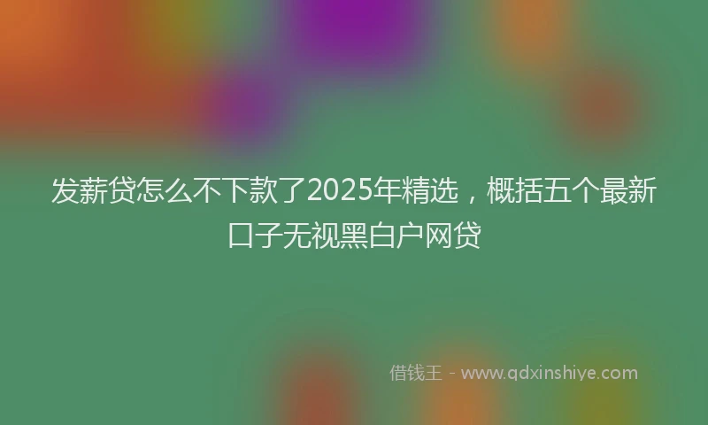 发薪贷怎么不下款了2025年精选，概括五个最新口子无视黑白户网贷