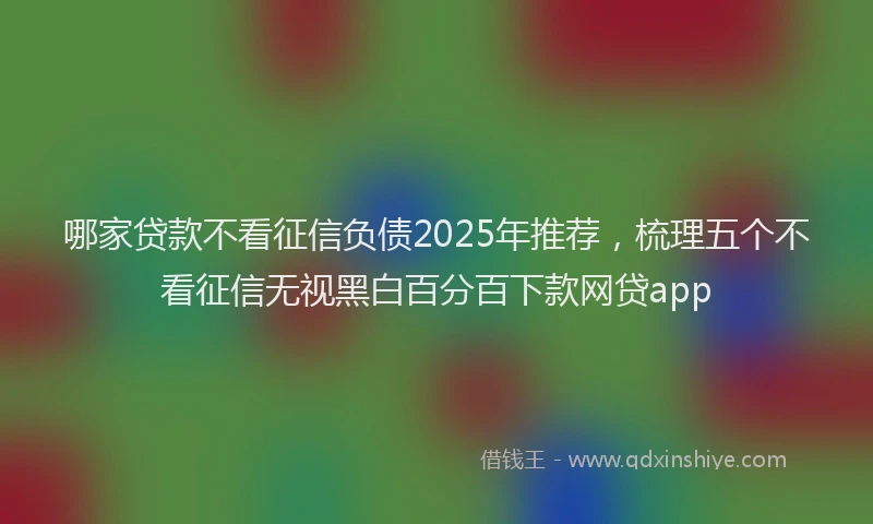 哪家贷款不看征信负债2025年推荐，梳理五个不看征信无视黑白百分百下款网贷app