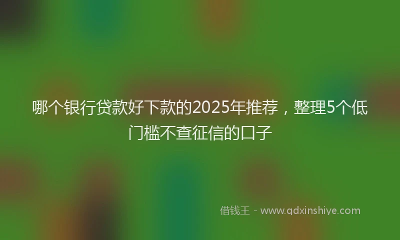 哪个银行贷款好下款的2025年推荐，整理5个低门槛不查征信的口子