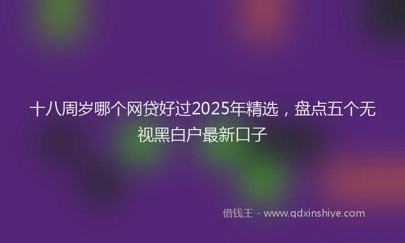 十八周岁哪个网贷好过2025年精选，盘点五个无视黑白户最新口子