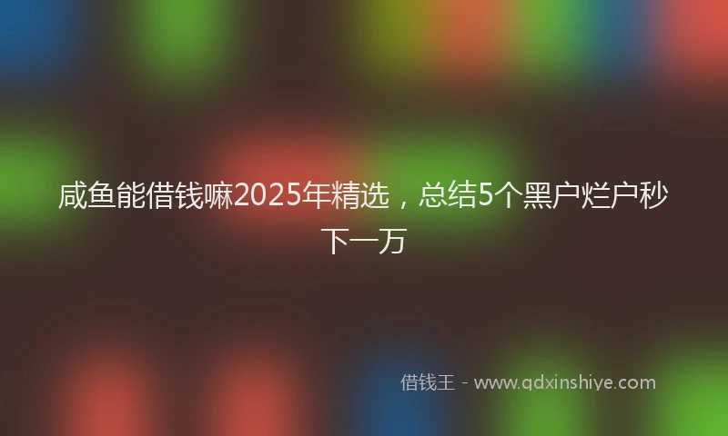 咸鱼能借钱嘛2025年精选，总结5个黑户烂户秒下一万