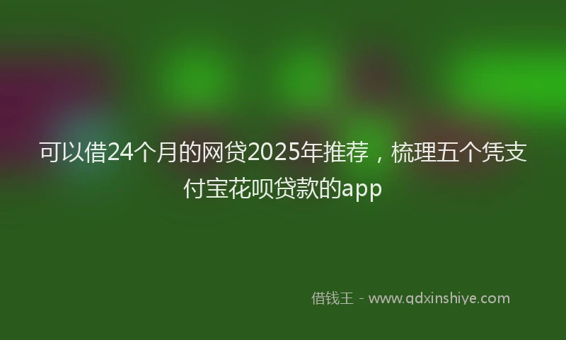 可以借24个月的网贷2025年推荐，梳理五个凭支付宝花呗贷款的app