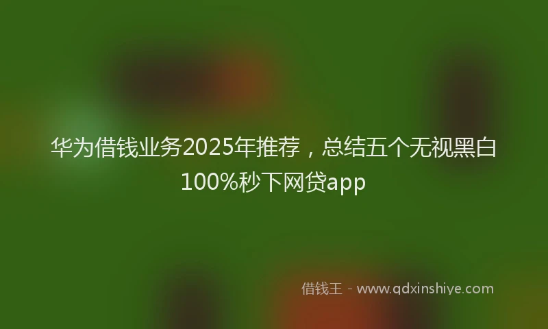 华为借钱业务2025年推荐，总结五个无视黑白100%秒下网贷app
