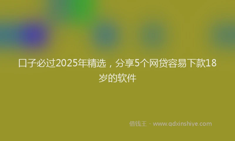 口子必过2025年精选，分享5个网贷容易下款18岁的软件