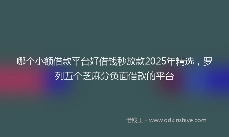 哪个小额借款平台好借钱秒放款2025年精选，罗列五个芝麻分负面借款的平台