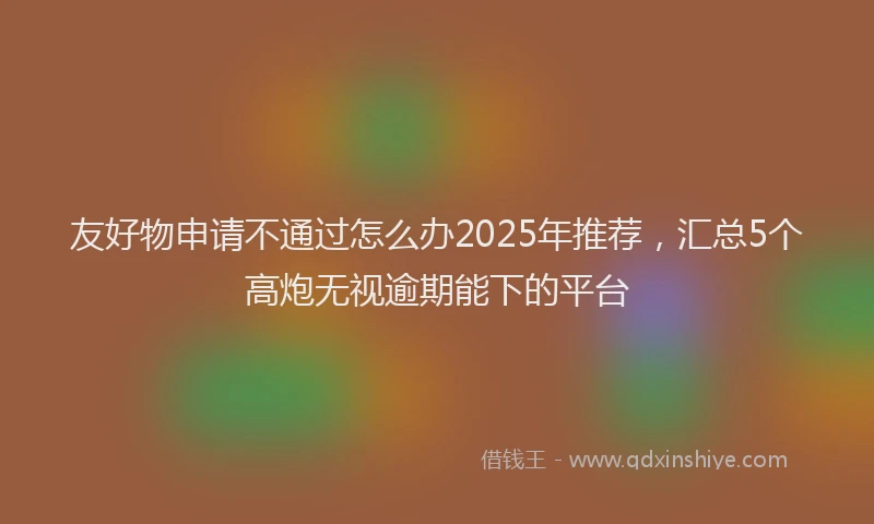 友好物申请不通过怎么办2025年推荐，汇总5个高炮无视逾期能下的平台