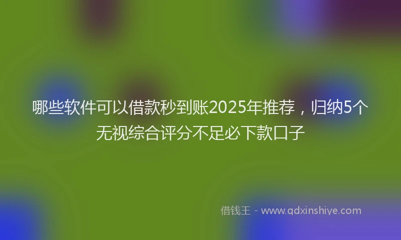 哪些软件可以借款秒到账2025年推荐，归纳5个无视综合评分不足必下款口子