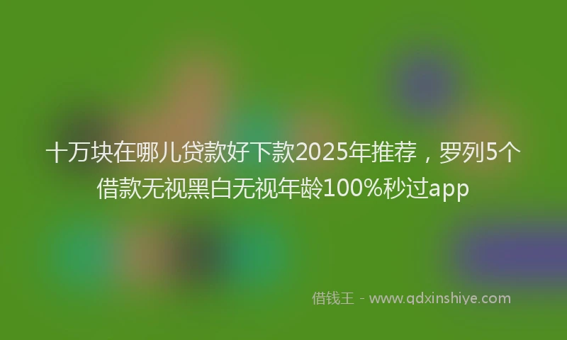 十万块在哪儿贷款好下款2025年推荐，罗列5个借款无视黑白无视年龄100%秒过app