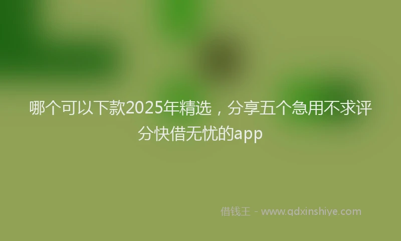哪个可以下款2025年精选，分享五个急用不求评分快借无忧的app