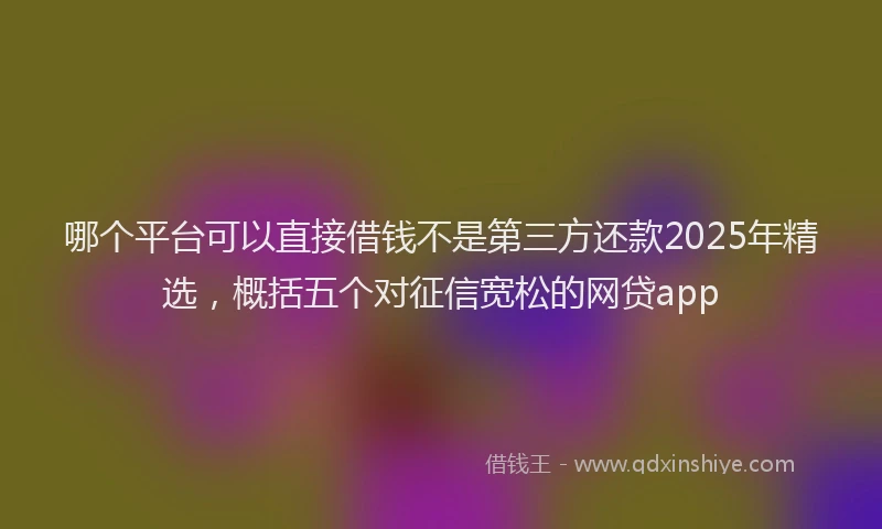哪个平台可以直接借钱不是第三方还款2025年精选，概括五个对征信宽松的网贷app