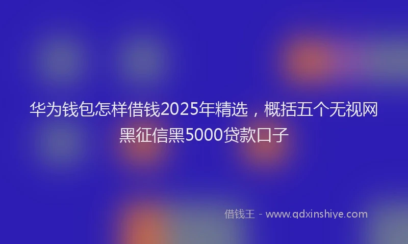 华为钱包怎样借钱2025年精选，概括五个无视网黑征信黑5000贷款口子