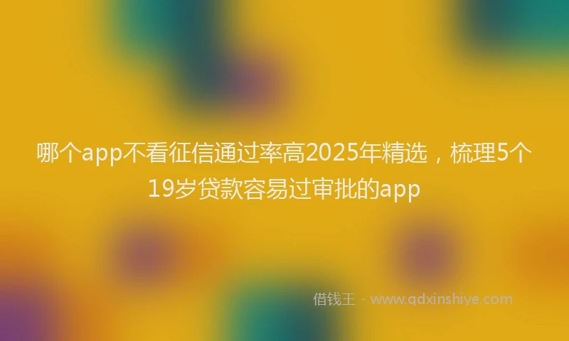 哪个app不看征信通过率高2025年精选，梳理5个19岁贷款容易过审批的app