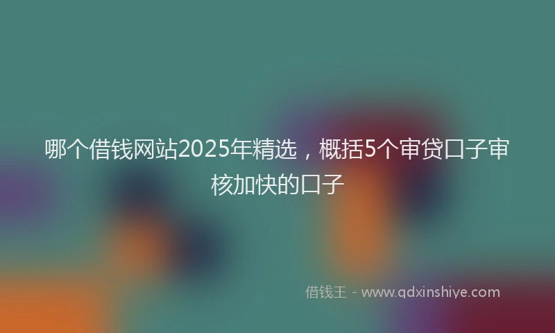 哪个借钱网站2025年精选，概括5个审贷口子审核加快的口子