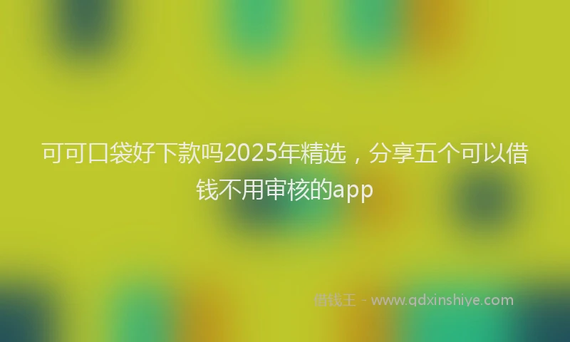 可可口袋好下款吗2025年精选，分享五个可以借钱不用审核的app