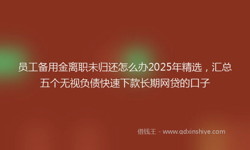 员工备用金离职未归还怎么办2025年精选，汇总五个无视负债快速下款长期网贷的口子