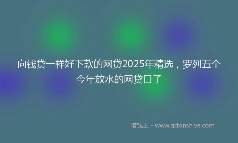 向钱贷一样好下款的网贷2025年精选，罗列五个今年放水的网贷口子