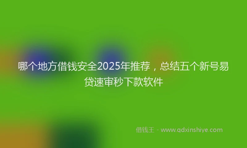 哪个地方借钱安全2025年推荐，总结五个新号易贷速审秒下款软件