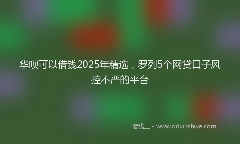 华呗可以借钱2025年精选，罗列5个网贷口子风控不严的平台