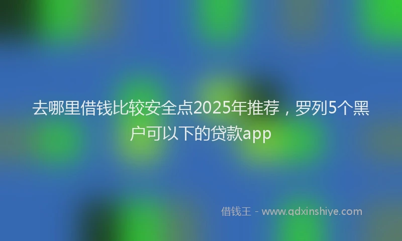 去哪里借钱比较安全点2025年推荐，罗列5个黑户可以下的贷款app