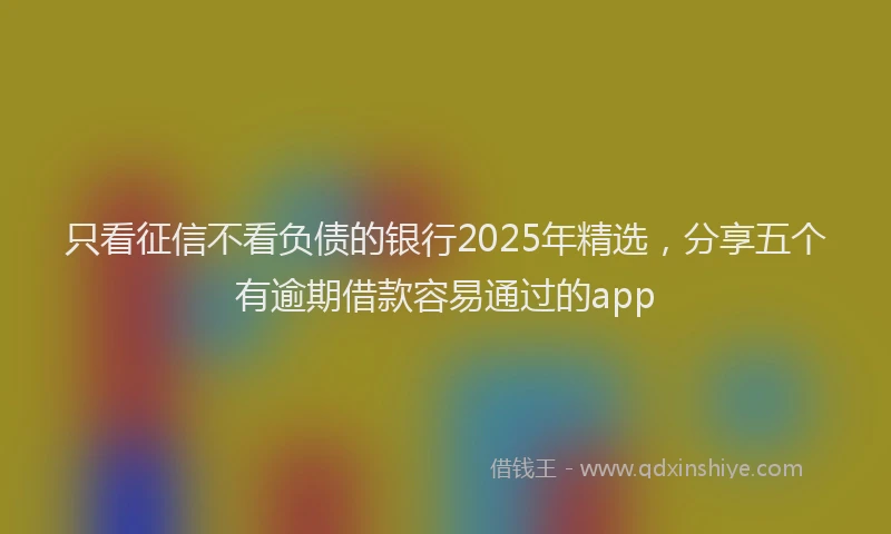 只看征信不看负债的银行2025年精选，分享五个有逾期借款容易通过的app