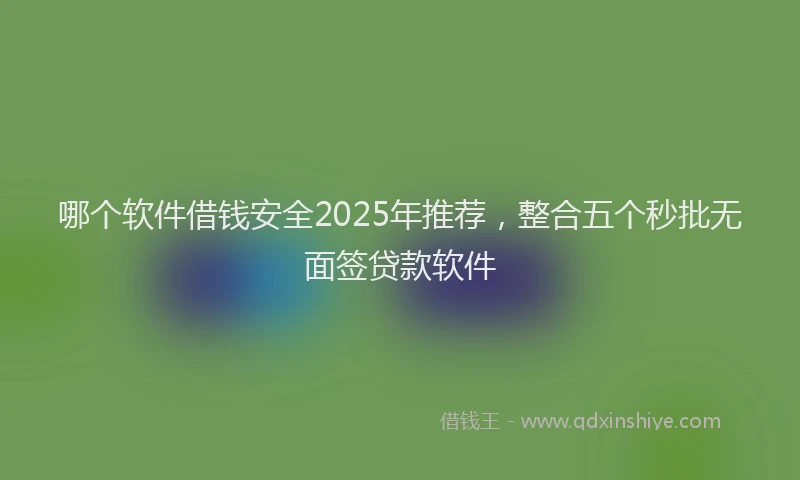 哪个软件借钱安全2025年推荐，整合五个秒批无面签贷款软件