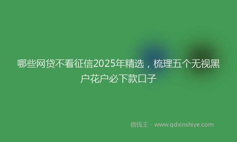 哪些网贷不看征信2025年精选，梳理五个无视黑户花户必下款口子