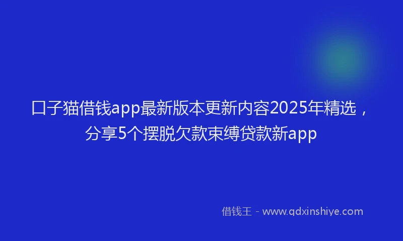 口子猫借钱app最新版本更新内容2025年精选，分享5个摆脱欠款束缚贷款新app