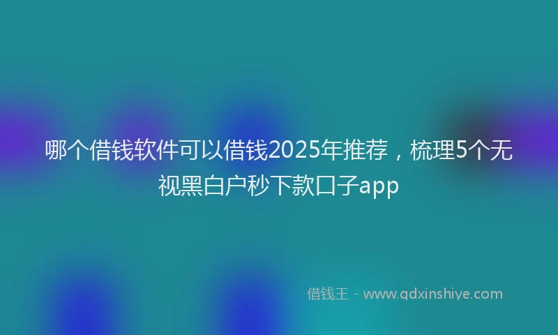 哪个借钱软件可以借钱2025年推荐，梳理5个无视黑白户秒下款口子app
