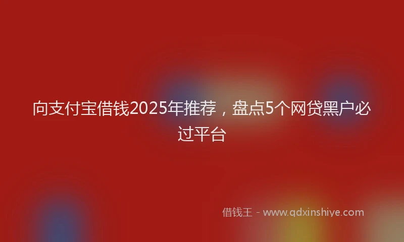 向支付宝借钱2025年推荐，盘点5个网贷黑户必过平台