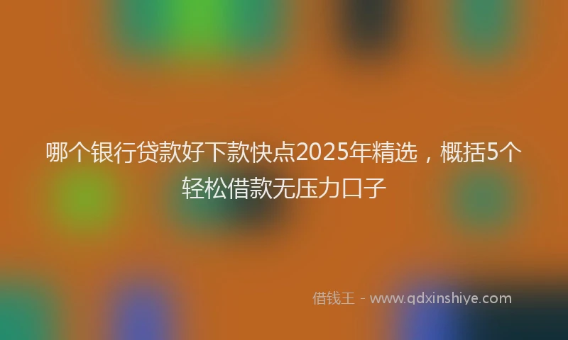 哪个银行贷款好下款快点2025年精选，概括5个轻松借款无压力口子