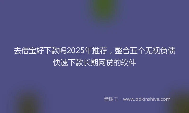去借宝好下款吗2025年推荐，整合五个无视负债快速下款长期网贷的软件