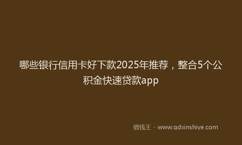 哪些银行信用卡好下款2025年推荐，整合5个公积金快速贷款app