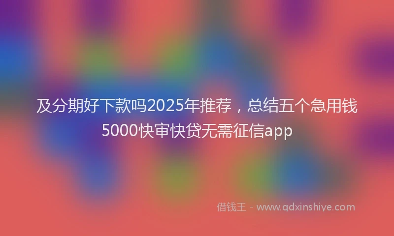 及分期好下款吗2025年推荐，总结五个急用钱5000快审快贷无需征信app