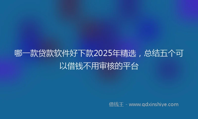哪一款贷款软件好下款2025年精选，总结五个可以借钱不用审核的平台