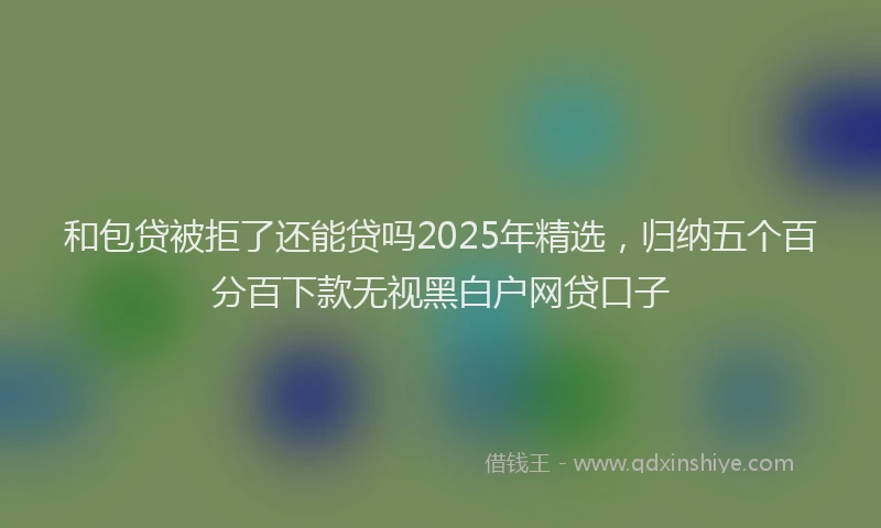 和包贷被拒了还能贷吗2025年精选，归纳五个百分百下款无视黑白户网贷口子