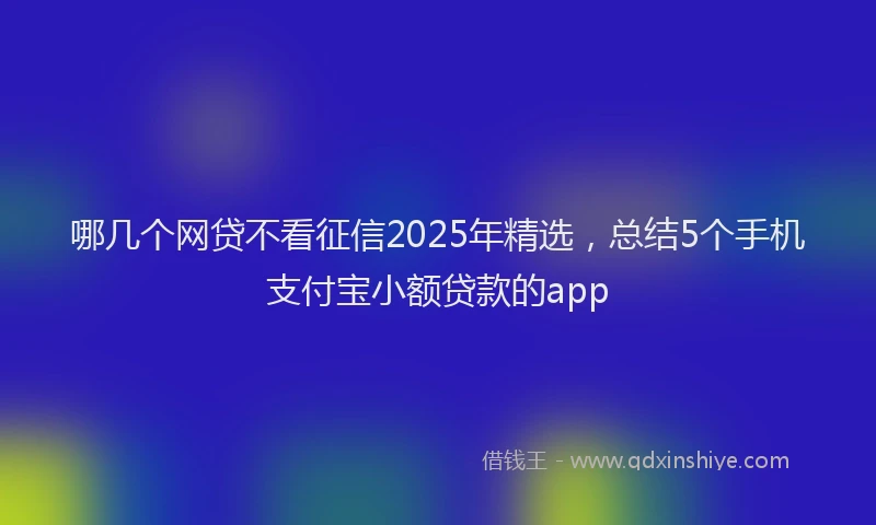 哪几个网贷不看征信2025年精选，总结5个手机支付宝小额贷款的app