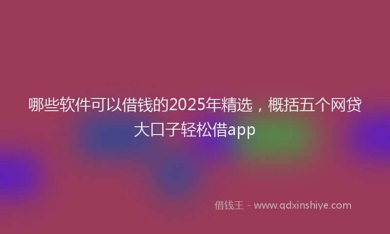 哪些软件可以借钱的2025年精选，概括五个网贷大口子轻松借app