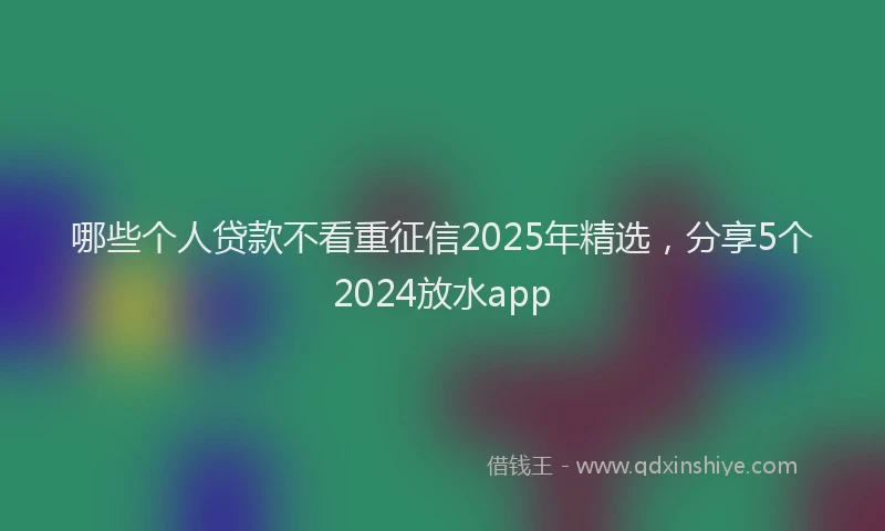 哪些个人贷款不看重征信2025年精选，分享5个2024放水app