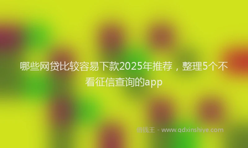哪些网贷比较容易下款2025年推荐，整理5个不看征信查询的app