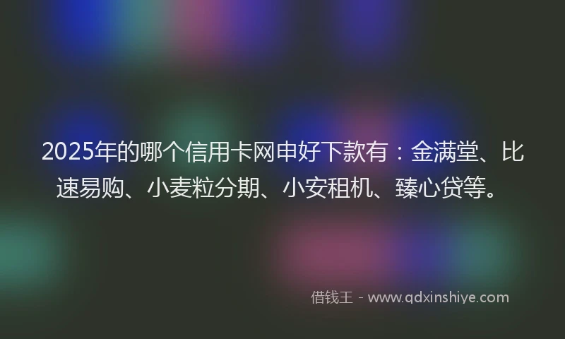 2025年的哪个信用卡网申好下款有：金满堂、比速易购、小麦粒分期、小安租机、臻心贷等。