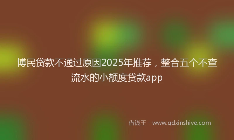 博民贷款不通过原因2025年推荐，整合五个不查流水的小额度贷款app