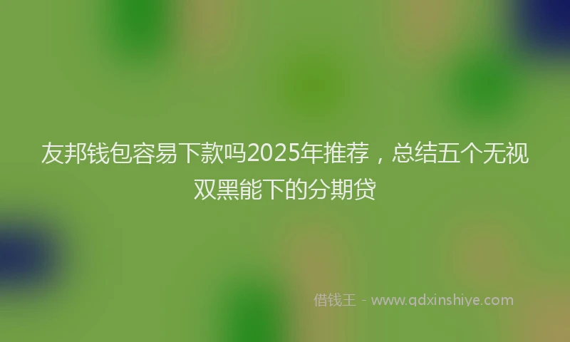 友邦钱包容易下款吗2025年推荐，总结五个无视双黑能下的分期贷