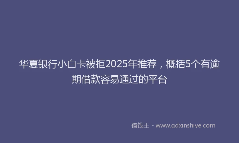 华夏银行小白卡被拒2025年推荐，概括5个有逾期借款容易通过的平台