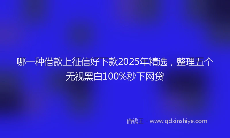 哪一种借款上征信好下款2025年精选，整理五个无视黑白100%秒下网贷