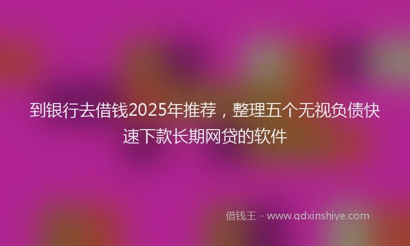 到银行去借钱2025年推荐，整理五个无视负债快速下款长期网贷的软件