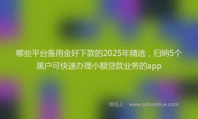 哪些平台备用金好下款的2025年精选，归纳5个黑户可快速办理小额贷款业务的app