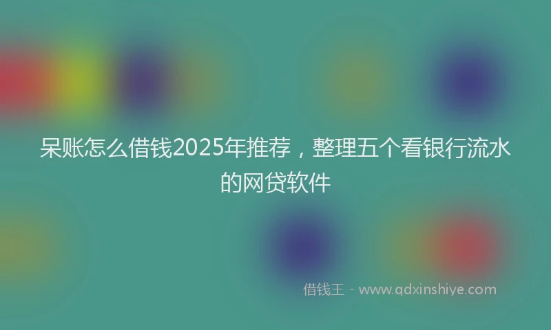 呆账怎么借钱2025年推荐，整理五个看银行流水的网贷软件